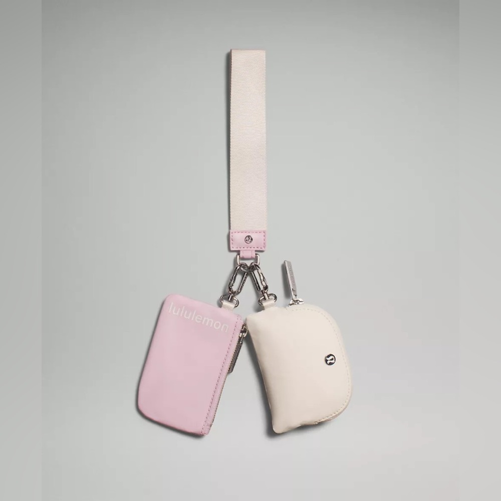 Dual Pouch Wristlet White Opal / Pink Peony Lululemon
